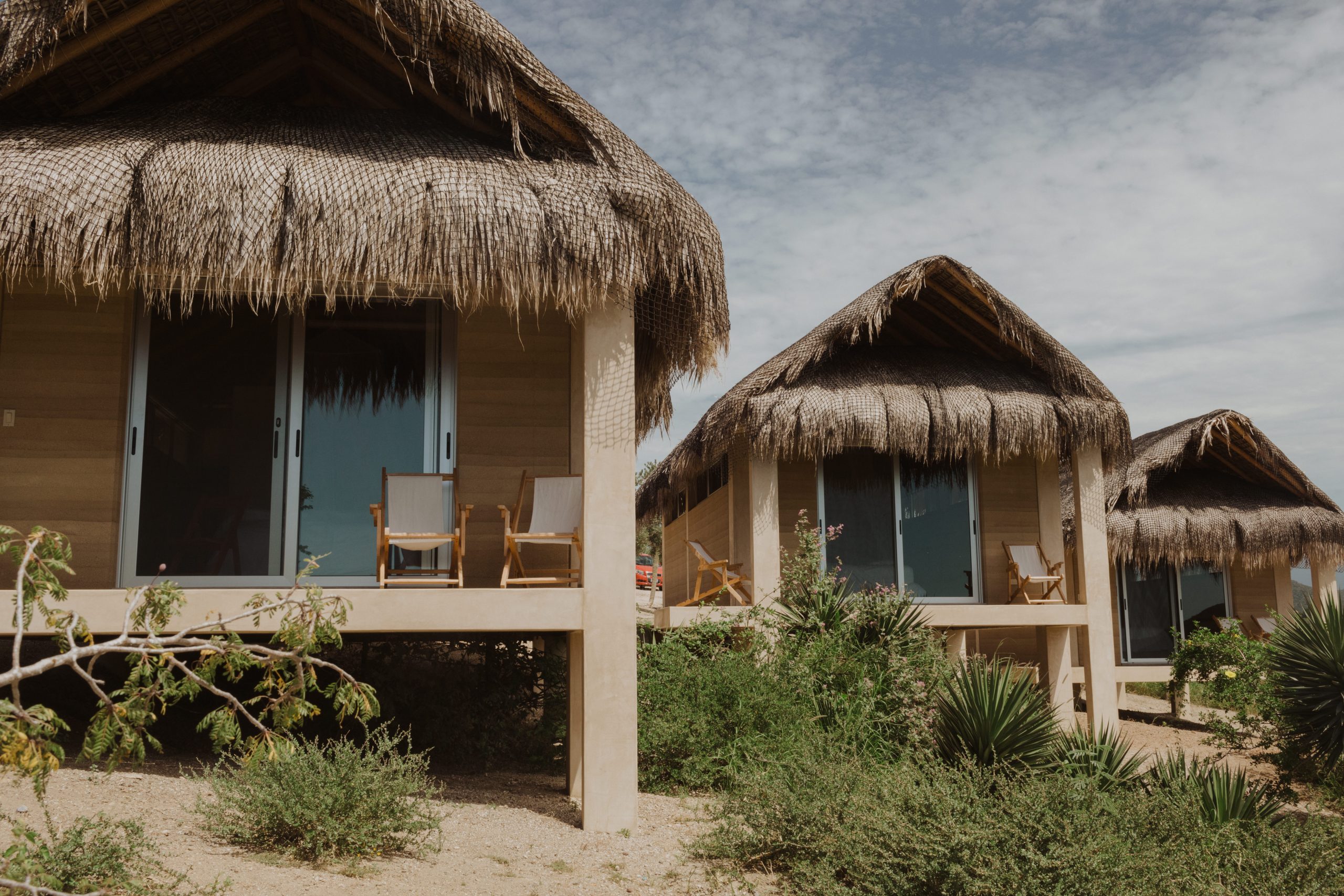 cabanas 33 1/2 in el pescadero baja california la paz with palapa roofs and sliding doors