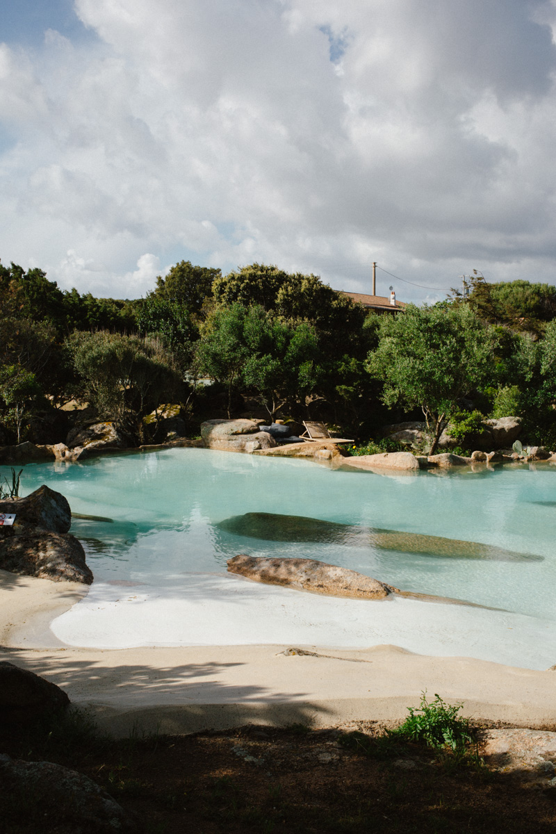 a pool built to look like a natural lagoon